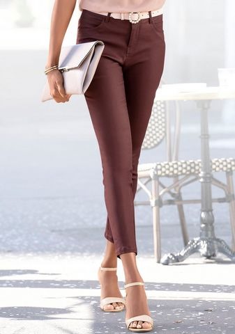 Pantaloni skinny  Lascana, culoare bordo