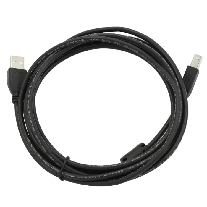 Cablu de comunicație Cablexpert CCF-USB2-AMBM-10, USB Type-A/USB Type-B, 3m, Negru