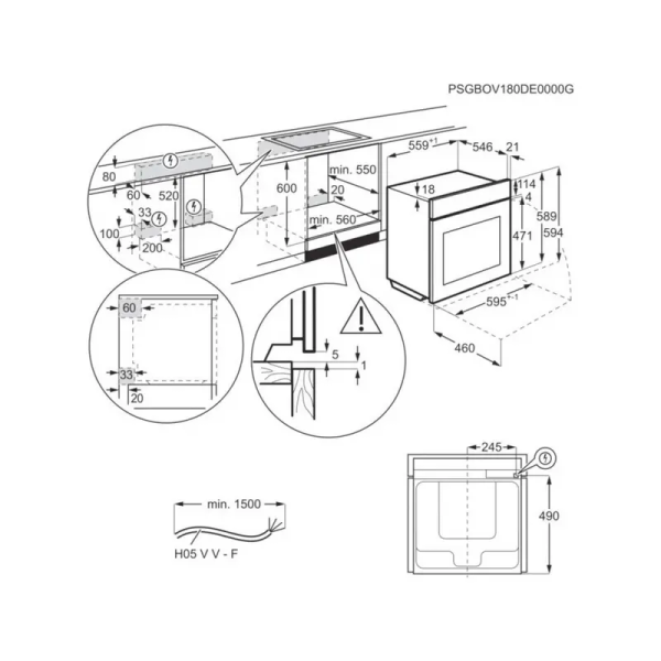 Cuptor Electric AEG TB8SB73ZAB, Negru
