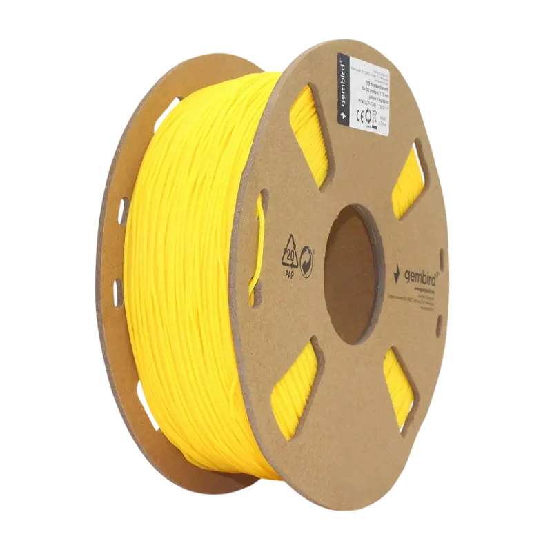 Filament pentru imprimantă 3D Gembird 3DP-TPE1.75-01-Y, TPE, Galben, 1.75 mm, 1kg