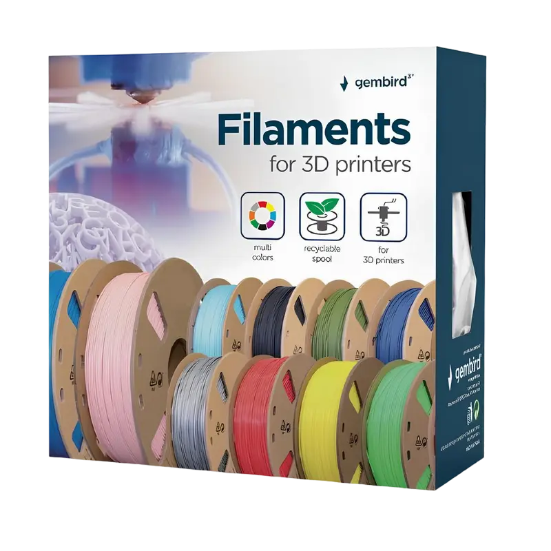 Filament pentru imprimantă 3D Gembird 3DP-ABS1.75-01-Y, ABS, Galben , 1.75 mm, 1kg