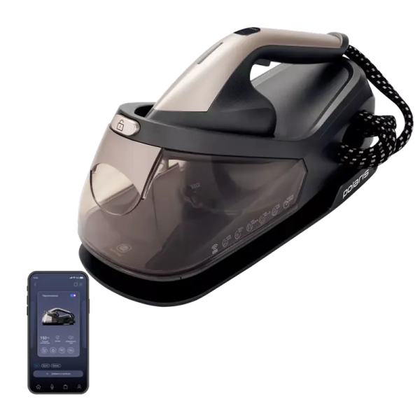 Fier de călcat cu generator de abur Polaris PSS2002K Pro, 2600W, Negru | Auriu