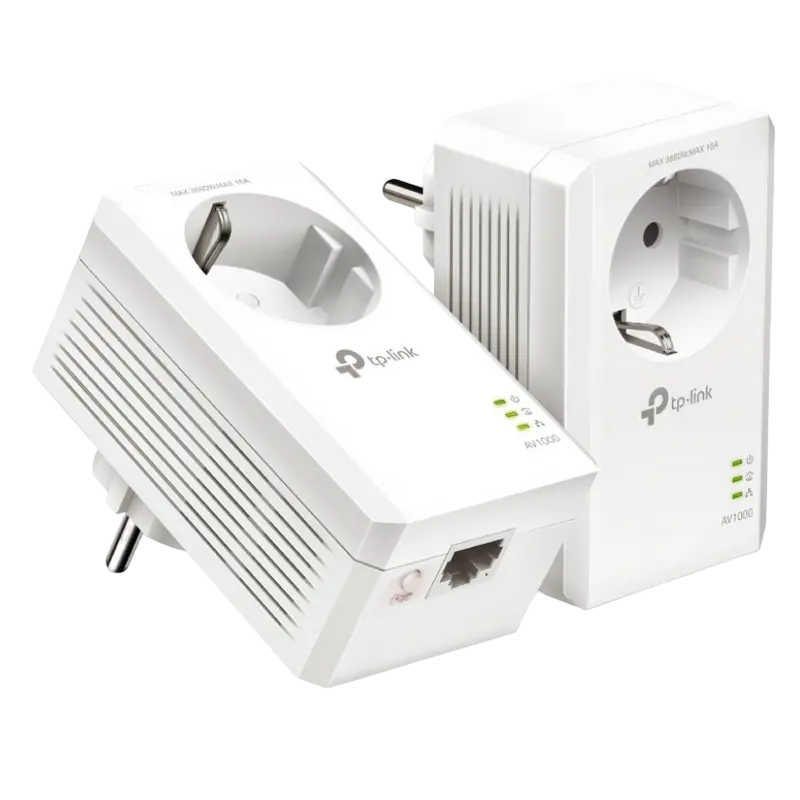 Powerline Adapter  TP-LINK TL-PA7017P KIT, AV1000, 1000 Mbps, Alb