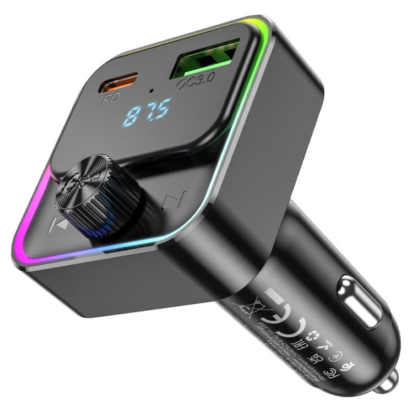 HOCO E81 Fantasy PD30W+QC3.0 car BT FM transmitter black
