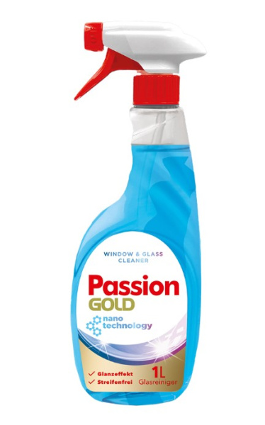 Solutie pentru curatat geamuri  Passion Gold nanotechnology blue 1l