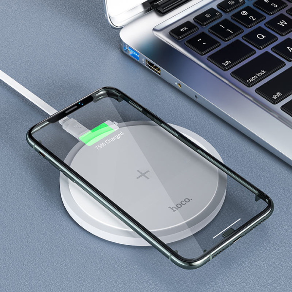 HOCO CW26 Powerful wireless fast charger 15W White