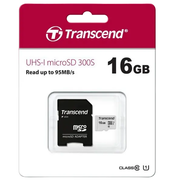 Card de Memorie Transcend microSDHC 300S, 16GB (TS16GUSD300S-A)