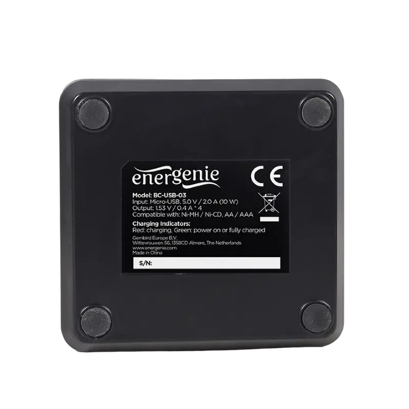 Încărcător Acumulatori Gembird BC-USB-03, Negru