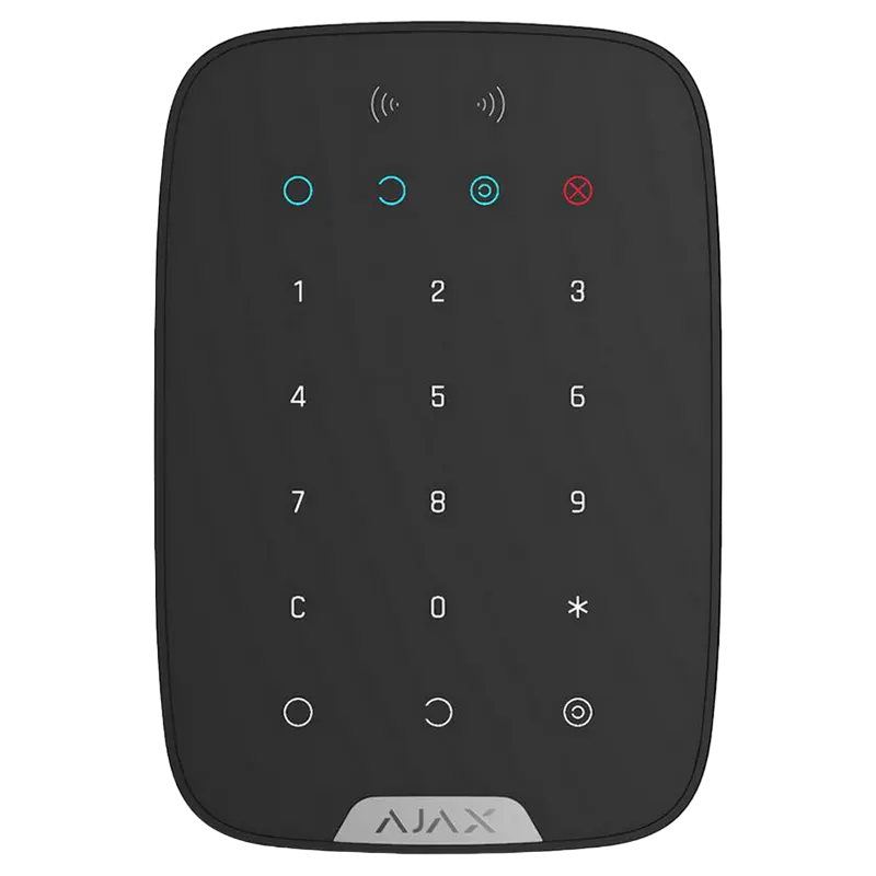 Tastatură tactilă fără fir Ajax KeyPad Plus, Negru