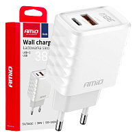 04287 Încărcător de perete GaN 38W USB-A + USB-C (GSM)