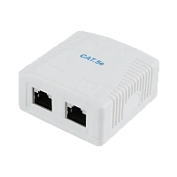 Priză pentru montare pe perete Cablexpert NCAC-2F5E-01, Alb