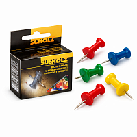 Set 5 cutii pioneze colorate pentru tabla Scholz, pioneze birou pentru panou pluta si afisare documente, ace fixare hartie colorate, 30 buc/cutie