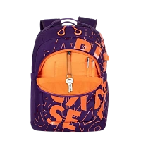 Rucsac zilnic RivaCase Heide, 15.6", Poliester, Violet/Portocaliu