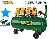 Compresor de aer fără ulei 100L 220-240V 2400W 8bar Jadever JDAP2R41