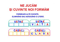 L-128 Formează cuvinte, eliminând sau adăugând a literă - planşe A4