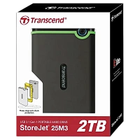 HDD portabil extern Transcend StoreJet 25M3S, 2 TB, Iron Gray (TS2TSJ25M3S)
