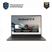 Laptop 14" ASUS Zenbook S 14 OLED UX5406SA, Zumaia Gray, Intel Core Ultra 7 258V, 32GB/1024GB, Windows 11 Home