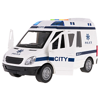 1:16 Mașina de poliție cu inerție (lumini /sunete / ușile se deschid)