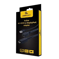 Adaptor Video Cablexpert A-HDMIM-DPF-01, HDMI (M) - DisplayPort, USB Type-A, 0,1m, Negru
