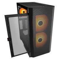 Carcasă PC Cougar Airface FLO RGB, Midi-Tower, Fără PSU, Negru