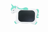 Tableta LCD scris si desen copii, unicorn verde menta, ecran 10 inch, tableta magica educativa, tableta electronica reutilizabila, writing tablet copii, jucarie interactiva creativa, stylus inclus, stergere rapida, anti hartie, cadou copii 3+ ani