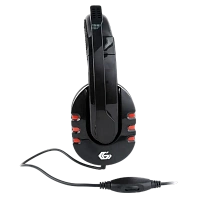 Căști gaming Gembird GHS-402, Cu fir, Negru/Roșu