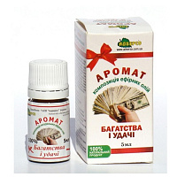Compoziție aromatică din uleiuri esențiale „Aroma bogăției și norocului” 5 ml.