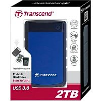 HDD portabil extern Transcend StoreJet 25H3B, 2 TB, Albastru Marin (TS2TSJ25H3B)