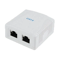 Priză pentru montare pe perete Cablexpert NCAC-2F6-01, Alb