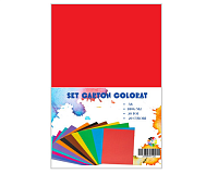 Set carton colorat A4 180g, 20 coli, 20 culori diferite, hartie cartonata groasa, craft DIY