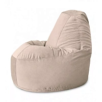Fotoliu Bean Bag Lux din velur, culoare nisipie