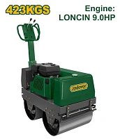 Cilindru vibrocompactor dublu pe benzină 423 kg 6.0kW 9.0CP Loncin Jadever JDDRR2Q502