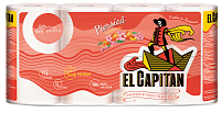El Capitan Hirtie Igienica Piersic 3 straturi, 115 foi, 8 role