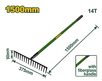 Greblă pentru pietriș cu mâner lung 1500mm JDXW5314 Jadever