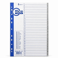 Index Separator Plastic A4 1-31, Set Separatoare Documente Numerotate, Organizator Biblioraft si Dosar pentru Birou, Arhivare si Organizare Documente