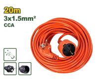 Prelungitor electric portocaliu 1 priză 20 m 3x1.5 mm² 10A 250V Jadever JDEJAG05