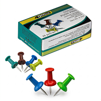 Set 5 cutii pioneze colorate pentru tabla 4Office, pioneze birou pentru panou pluta si afisare documente, ace fixare hartie colorate, 25 buc/cutie