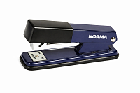 Capsator Norma, 20 file, 50 mm, albastru, compatibil capse 24/6-26/6, capsator pentru scoala si birou