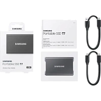 SSD portabil extern Samsung Portable SSD T7, 2 TB, Grey (MU-PC2T0T/WW)