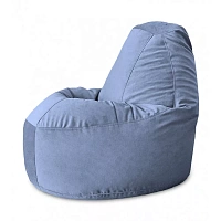 Fotoliu Bean Bag Lux din velur, culoare albastru inchis