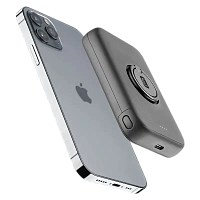Acumulator extern Cellularline MAG 5000 Wireless, 5000mAh, Negru