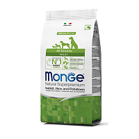 MONGE dry dog all breed adult Rabbit/Rice/Potatoes 12 kg, hrană uscată pentru câini