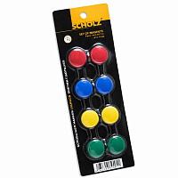 Set 8 Magneti Colorati Scholz, 20 mm, Magneti Puternici pentru Tabla Magnetica, Frigider, Birou, Scoala, Organizare Documente, Multicolor