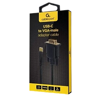 Cablu Video Cablexpert A-CM-VGAM-01, USB Type-C (M) - VGA (M), 0.15 m, Negru
