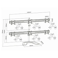 Suport birou pentru monitoare Reflecta PLANO DeskStand 23-1010 S, Argintiu