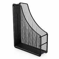 Suport documente vertical A4, 1 compartiment, metal mesh, negru, organizator birou, tava fisiere verticale, suport dosare si reviste