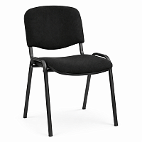 Scaun Vizitator / Conferinta, material textil, Negru, suprapozabil, Cadru Metalic Rezistent, 120 kg max., Ideal pentru Birou, Sala de Asteptare, Meeting & Receptie