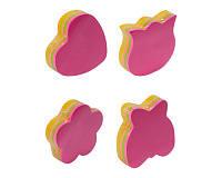Set notite adezive decorative cu forme creative, culori asortate, multicolor, 4 bucati x 100 file