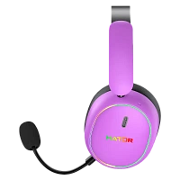 Căști gaming HATOR Phoenix 2, Bluetooth/USB, Cyber Violet