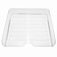 Tavita pentru documente, 34 x 25 cm, plastic transparent, organizator birou A4, suport de hartii orizontal, tavita office suprapozabila